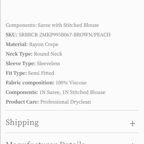 Authentic Ritu Kumar Designer ready made saree - Picture 4 of 6